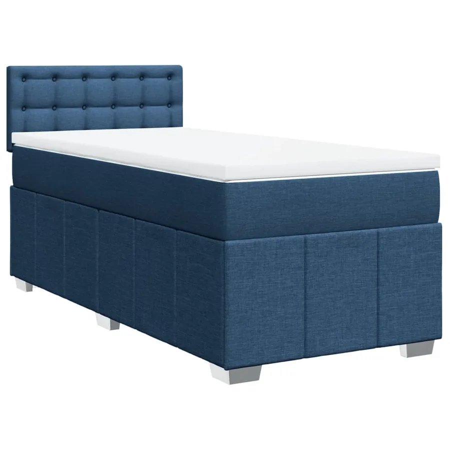 Sommier à lattes de lit avec matelas Bleu 90x200 cm Tissu - 3