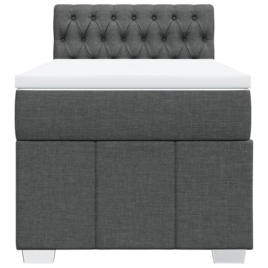 Sommier à lattes de lit et matelas Gris foncé 90x190 cm Tissu - 6
