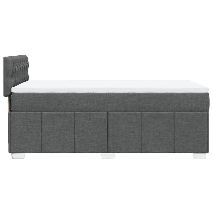 Sommier à lattes de lit et matelas Gris foncé 90x190 cm Tissu - 7