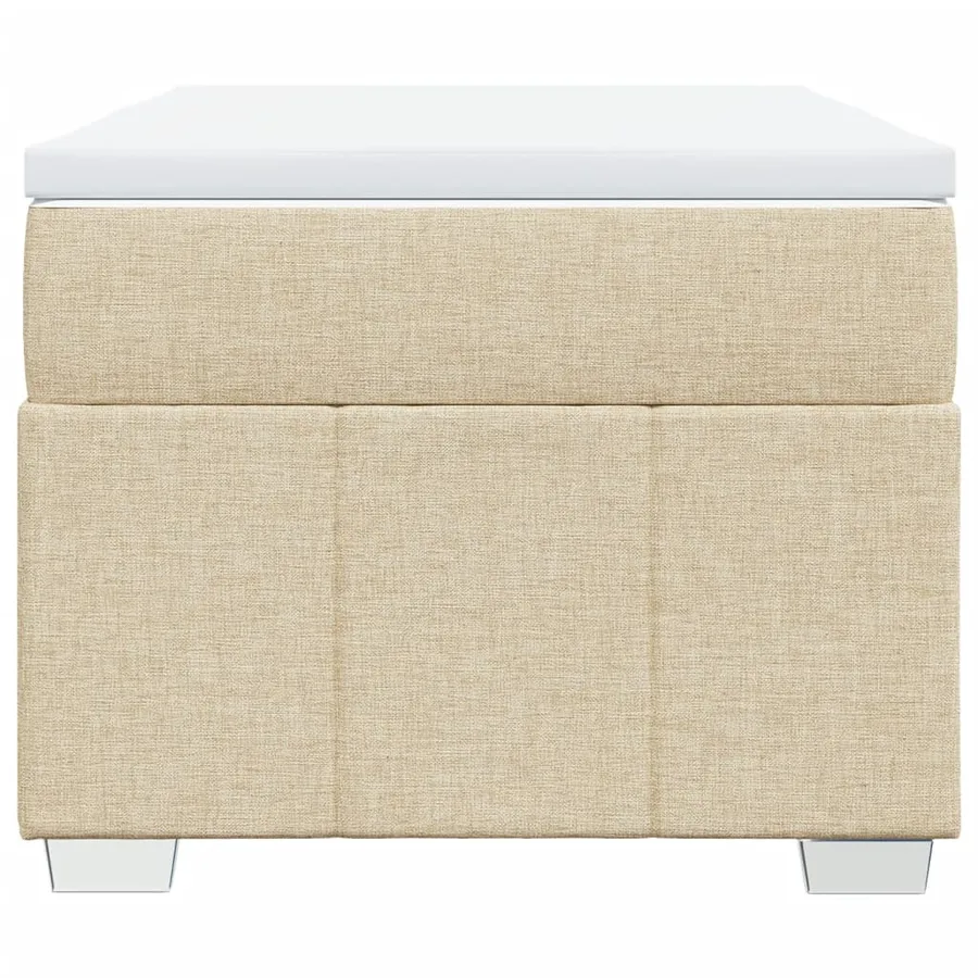 Sommier à lattes de lit avec matelas Crème 90x200 cm Tissu - 4