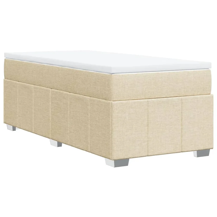 Sommier à lattes de lit avec matelas Crème 90x200 cm Tissu - 9