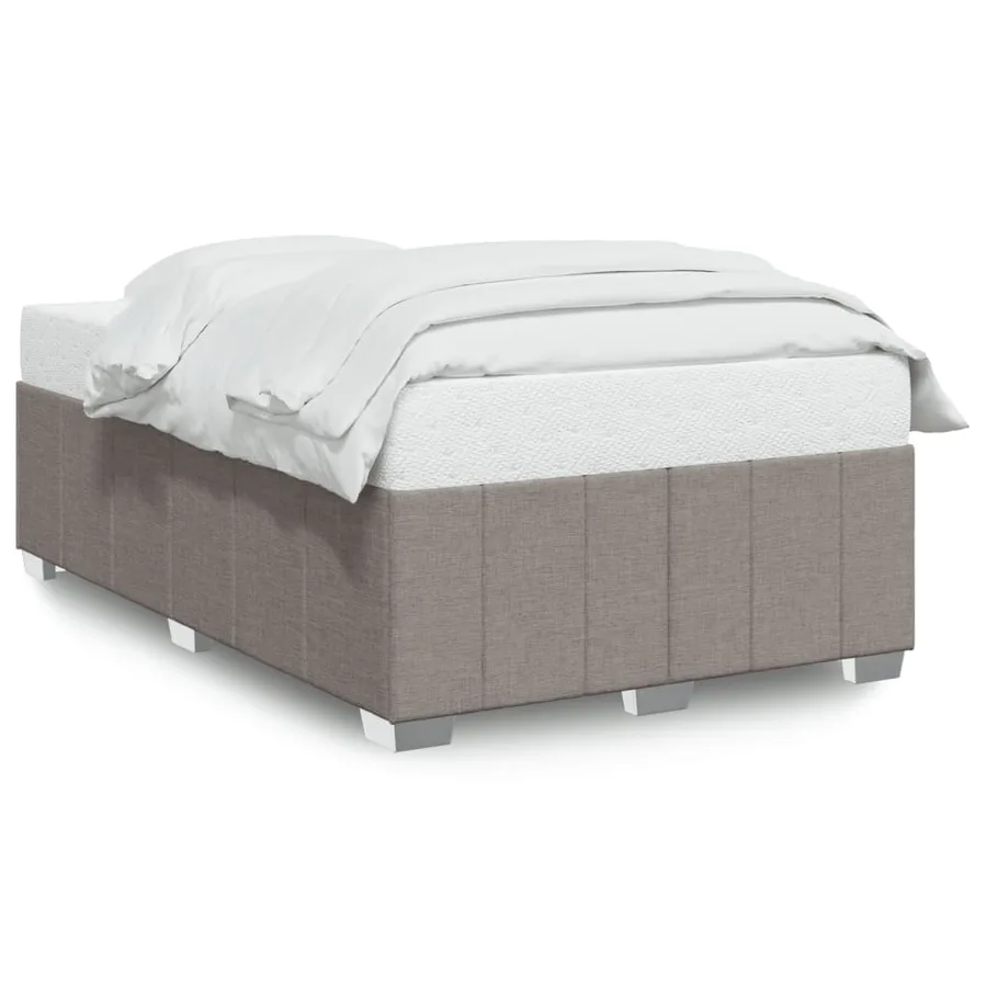 Cadre de lit sans matelas taupe 120x190 cm tissu - 2