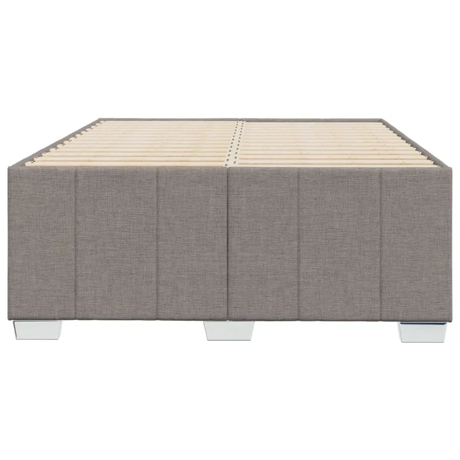 Cadre de lit sans matelas taupe 120x190 cm tissu - 4