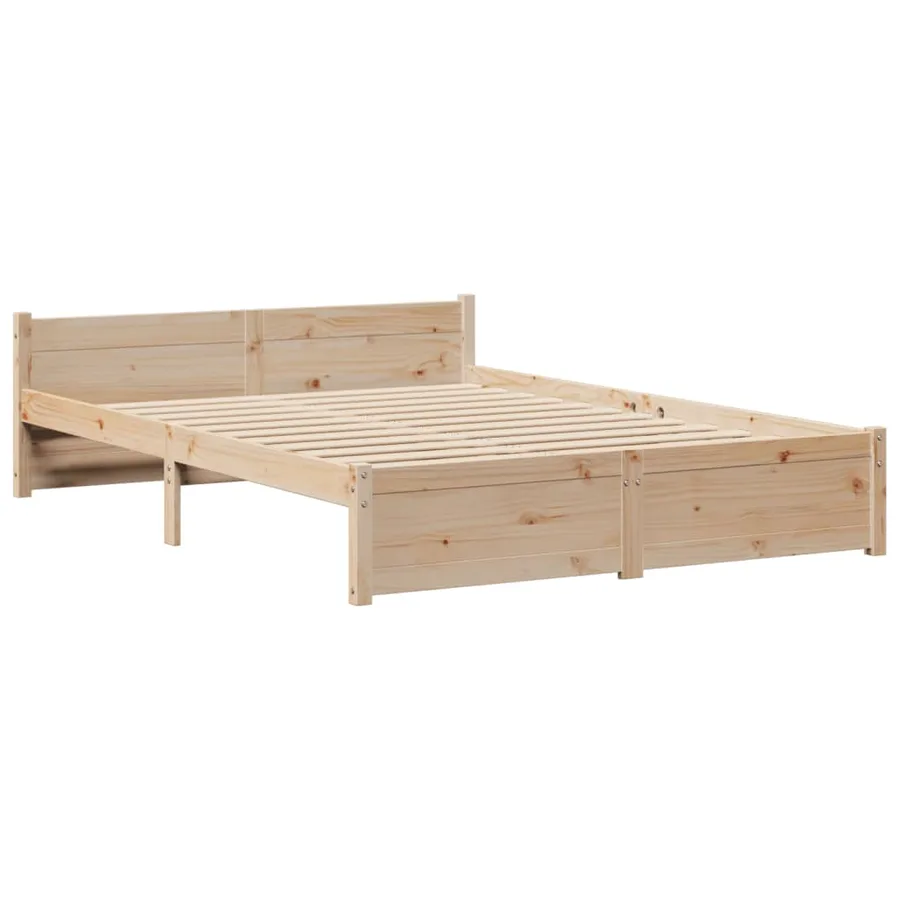 Lit bibliothèque sans matelas 160x200 cm bois massif de pin - 8