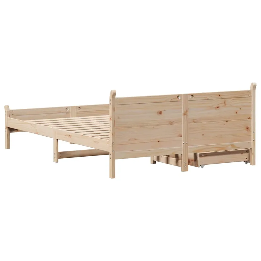 Cadre de lit sans matelas 120x190 cm bois de pin massif - 8