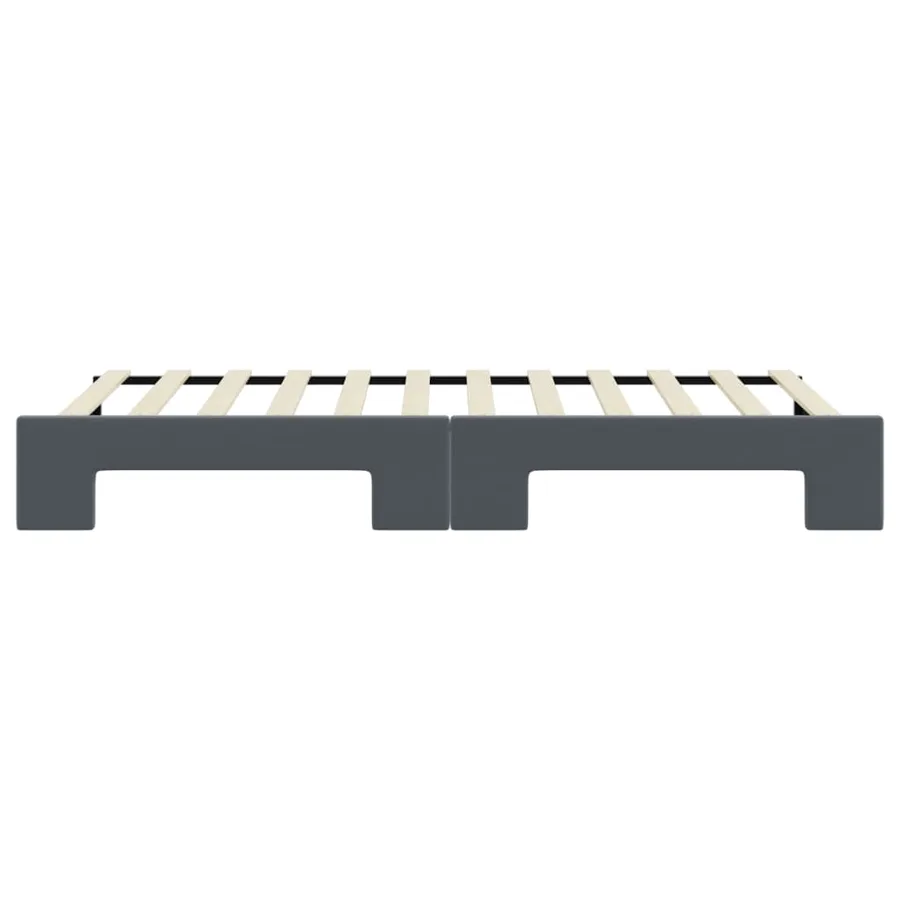 Lit de jour avec gigogne sans matelas gris foncé 80x200 cm - 9