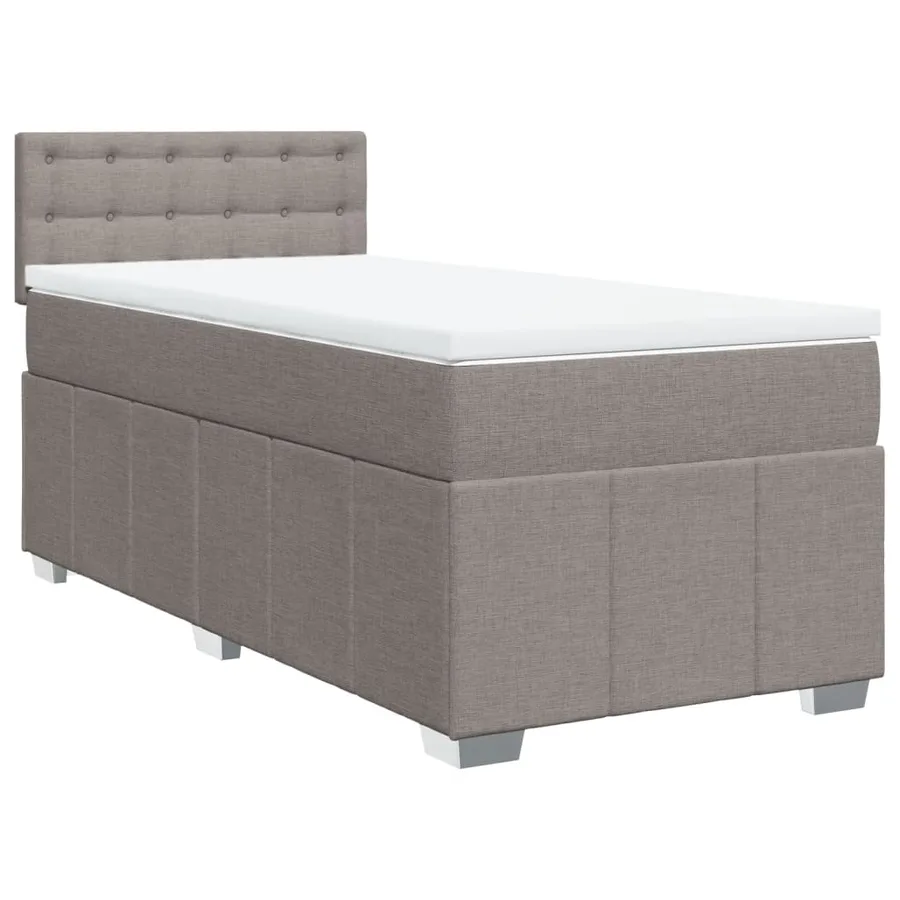 Sommier à lattes de lit avec matelas Taupe 90x190 cm Tissu - 2