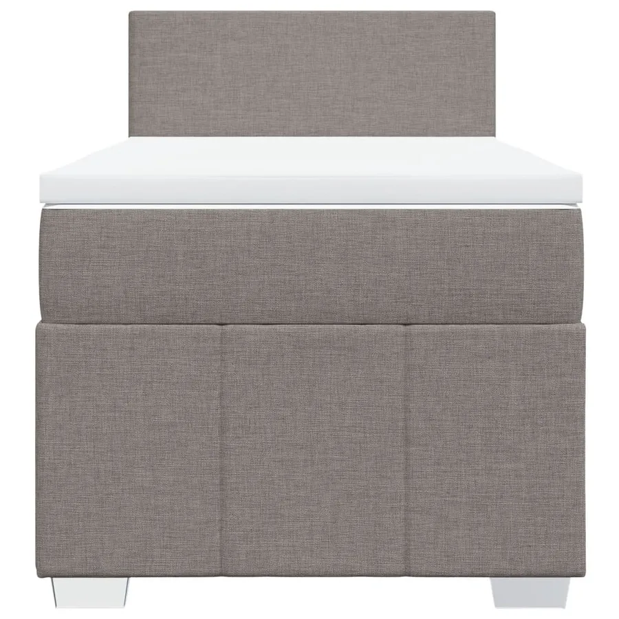 Sommier à lattes de lit avec matelas Taupe 90x190 cm Tissu - 4
