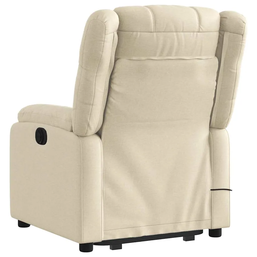 Fauteuil inclinable de massage Crème Tissu - 5