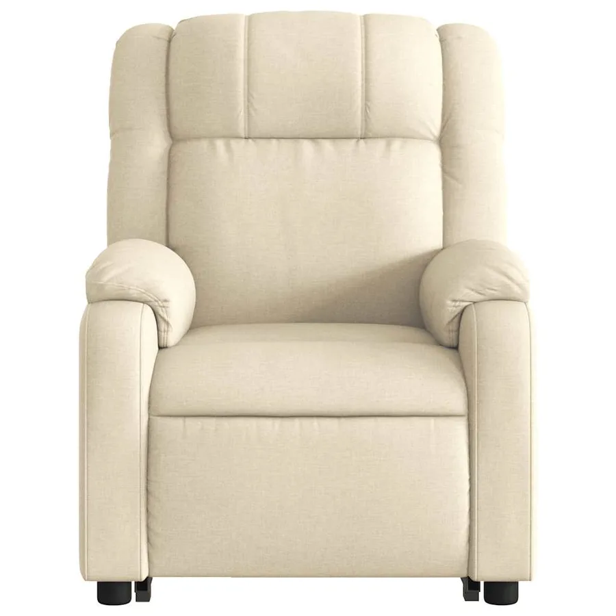 Fauteuil inclinable de massage Crème Tissu - 9