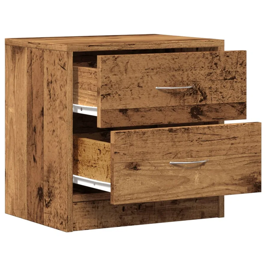 Tables de chevet 2 pcs vieux bois 40x30x40 cm bois d'ingénierie - 5