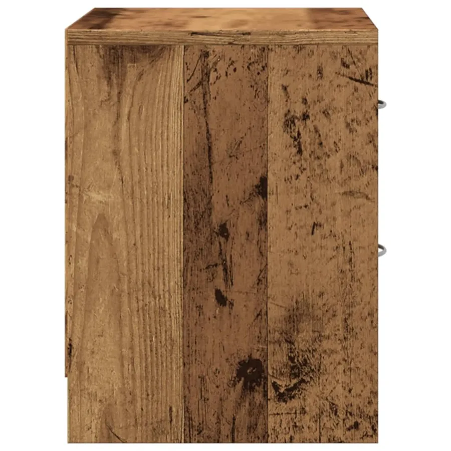 Tables de chevet 2 pcs vieux bois 40x30x40 cm bois d'ingénierie - 6