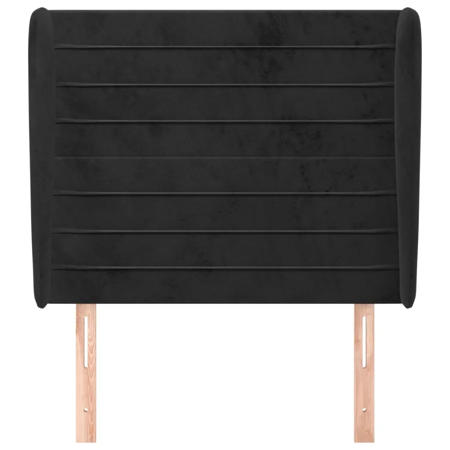 Tête de lit avec oreilles Noir 103x23x118/128 cm Velours - 3