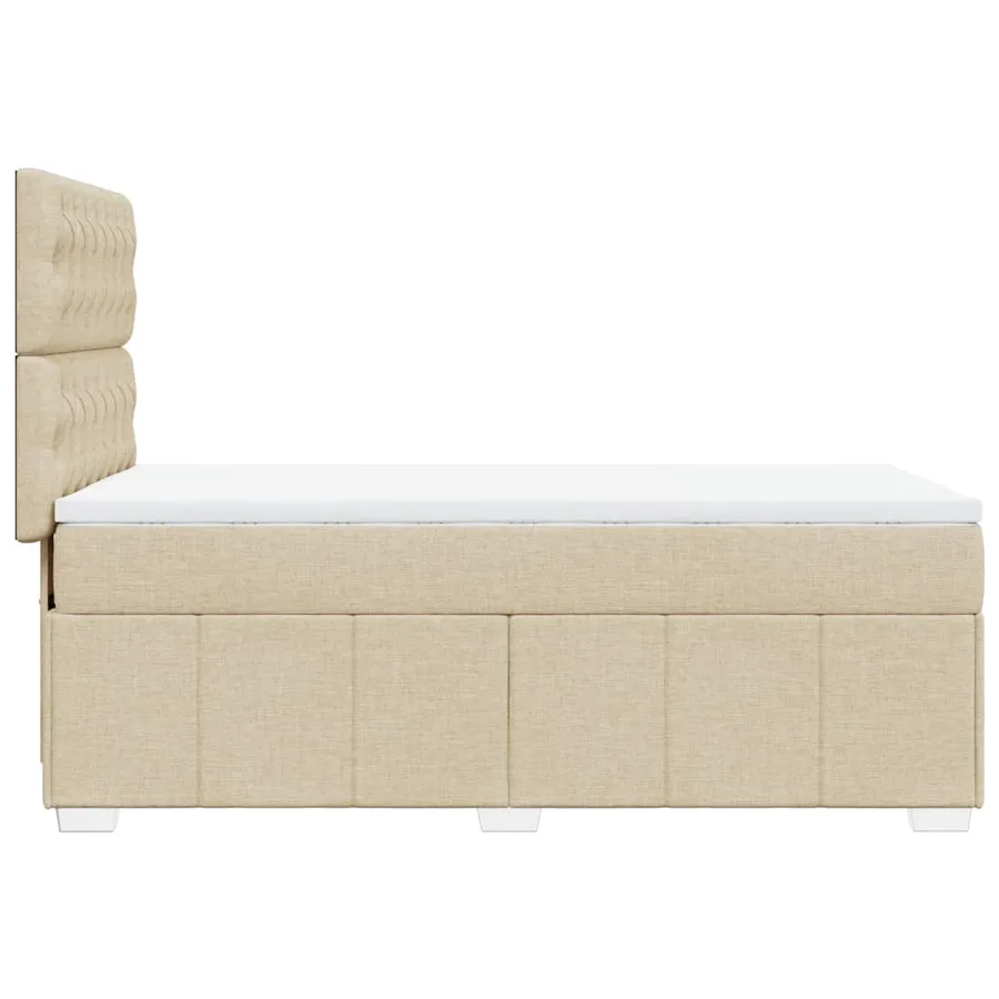Sommier à lattes de lit avec matelas Crème 80x200 cm Tissu - 5