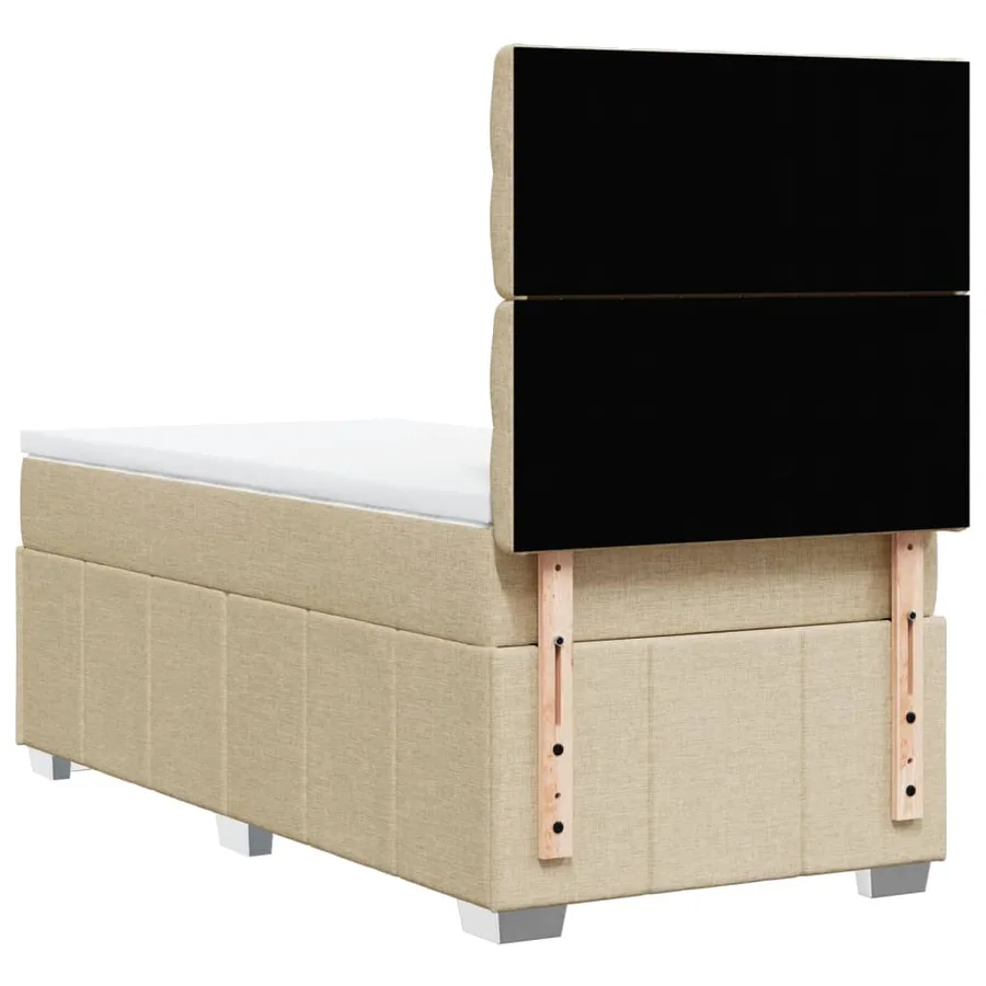 Sommier à lattes de lit avec matelas Crème 80x200 cm Tissu - 6