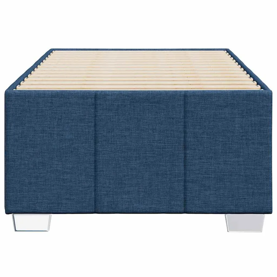 Cadre de lit sans matelas bleu 100x200 cm tissu - 4
