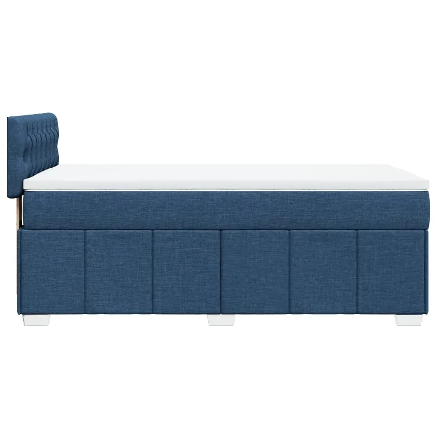 Sommier à lattes de lit avec matelas Bleu 100x200 cm Tissu - 7