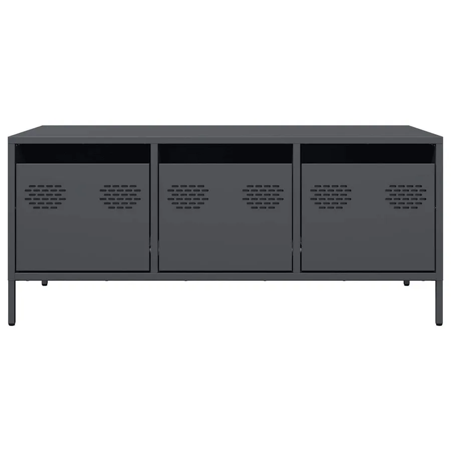 Table basse anthracite 101,5x50x43,5 cm acier laminé à froid - 4