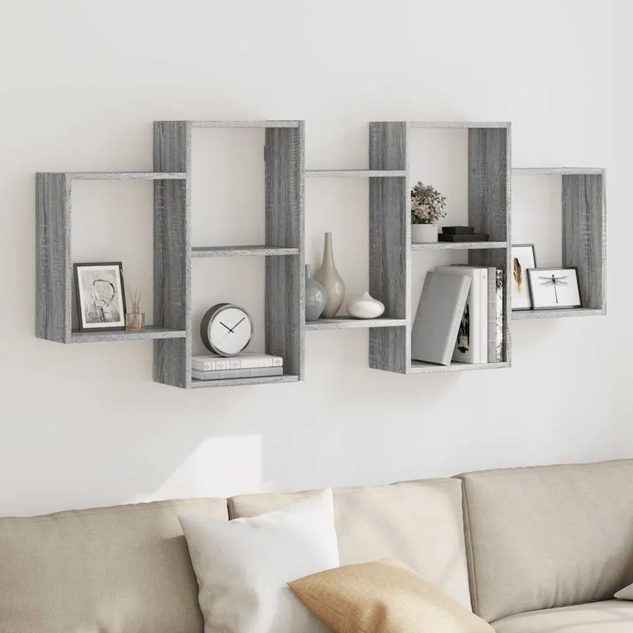 Étagère murale sonoma gris 159x18x65 cm bois d'ingénierie