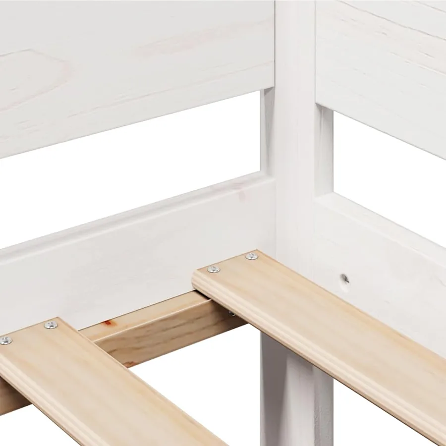 Lit de jour et tiroirs sans matelas blanc 90x190 cm bois massif - 10
