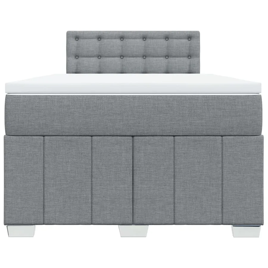 Sommier à lattes de lit et matelas gris clair 120x190 cm tissu - 4