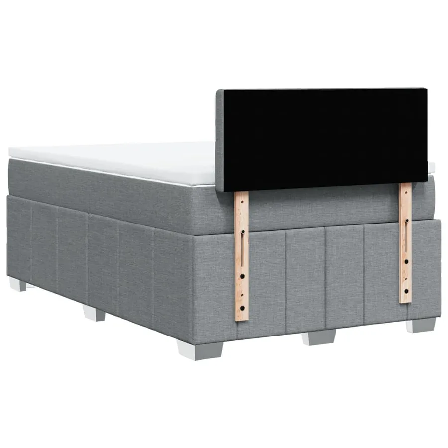 Sommier à lattes de lit et matelas gris clair 120x190 cm tissu - 6