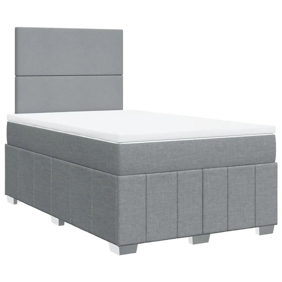 Sommier à lattes de lit et matelas gris clair 120x190 cm tissu - 3