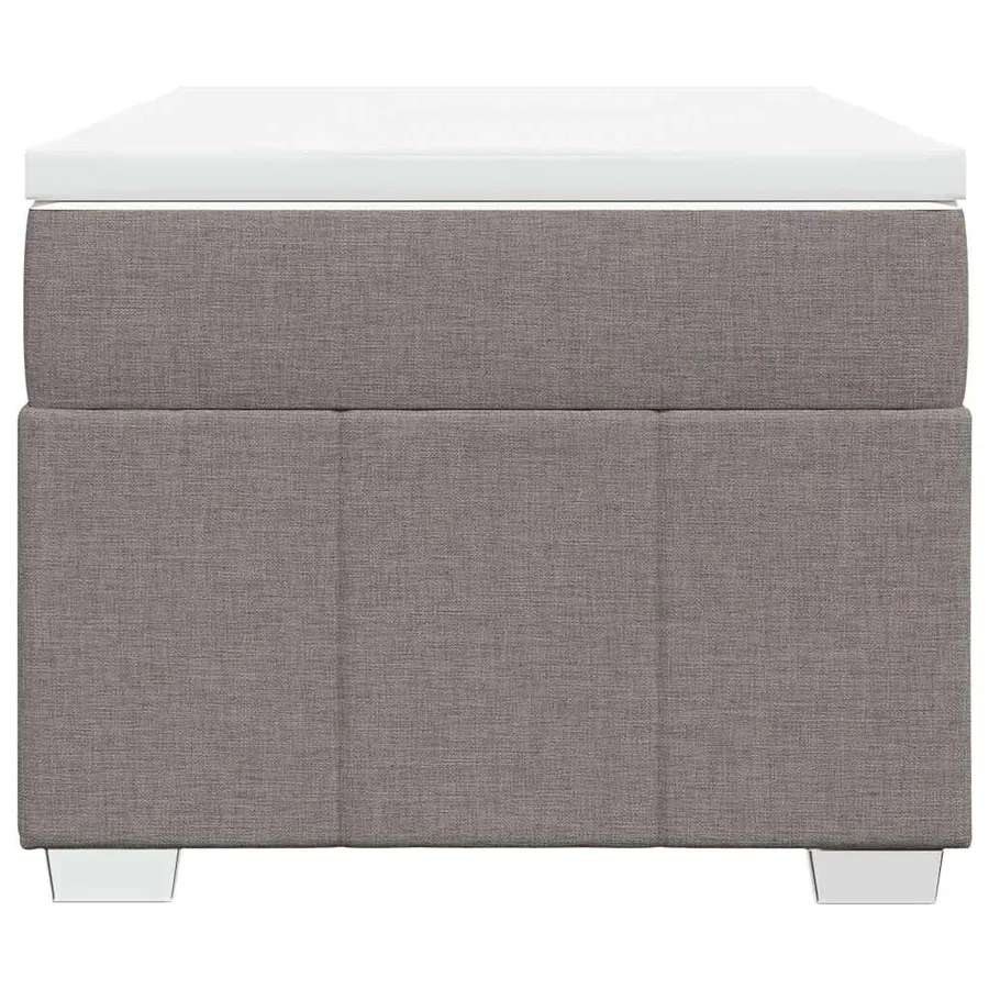 Sommier à lattes de lit avec matelas Taupe 100x200 cm Tissu - 4
