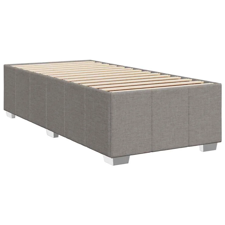 Sommier à lattes de lit avec matelas Taupe 100x200 cm Tissu - 5