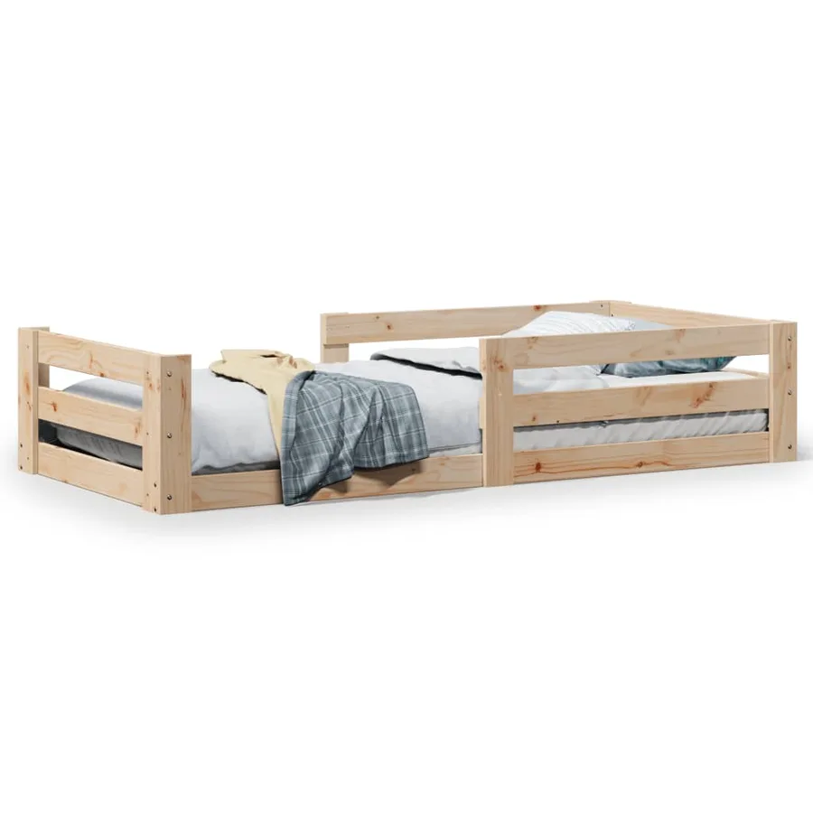 Cadre de lit sans matelas 75x190 cm bois de pin massif - 2