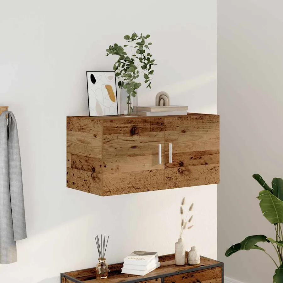 Meuble mural vieux bois 80x39x40 cm bois d'ingénierie - 3