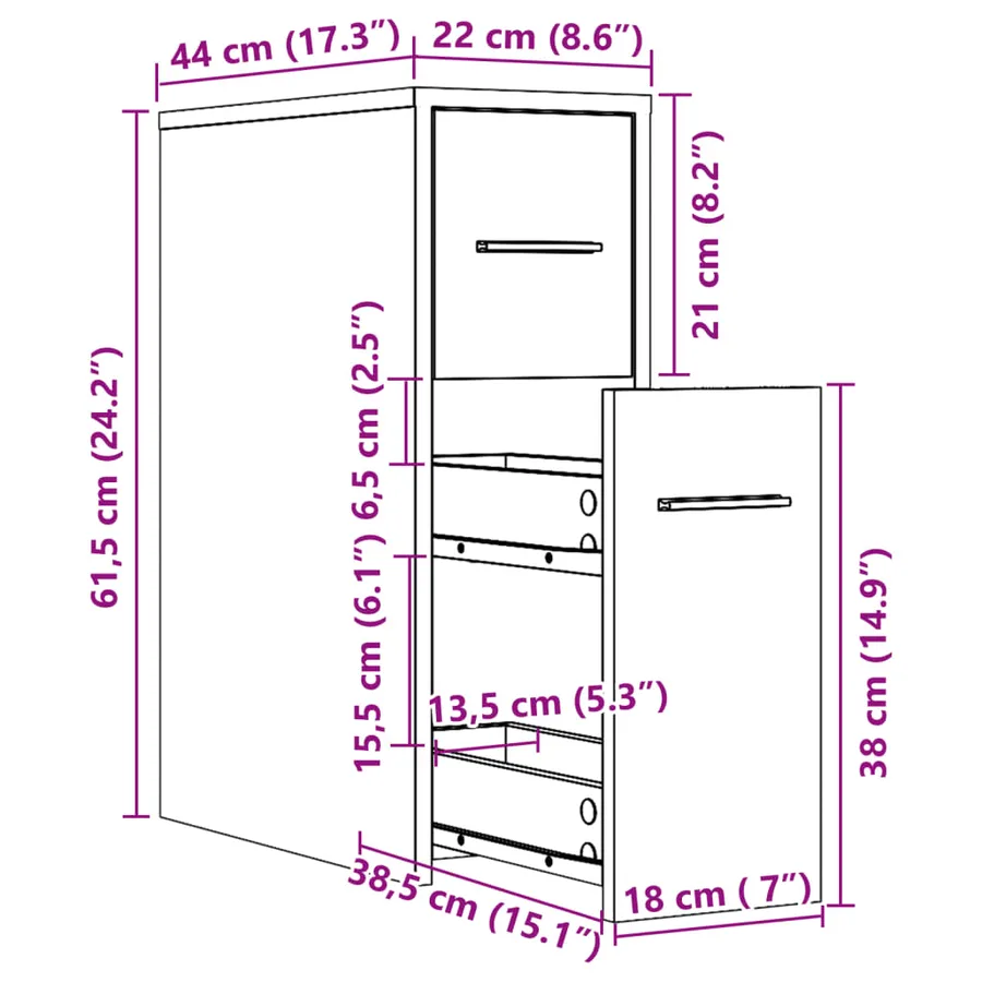 Armoire de salle de bain étroite avec roulettes blanc - 11
