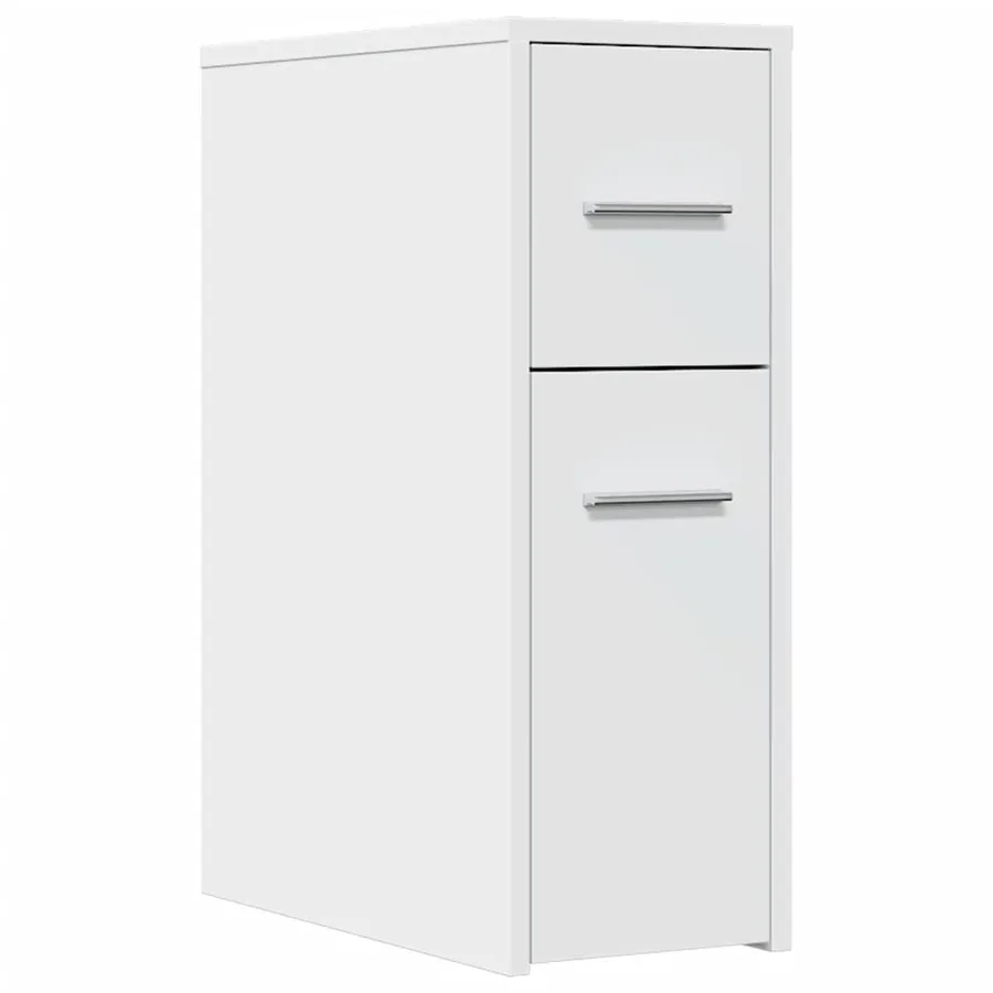 Armoire de salle de bain étroite avec roulettes blanc - 2