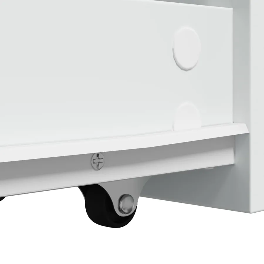 Armoire de salle de bain étroite avec roulettes blanc - 8