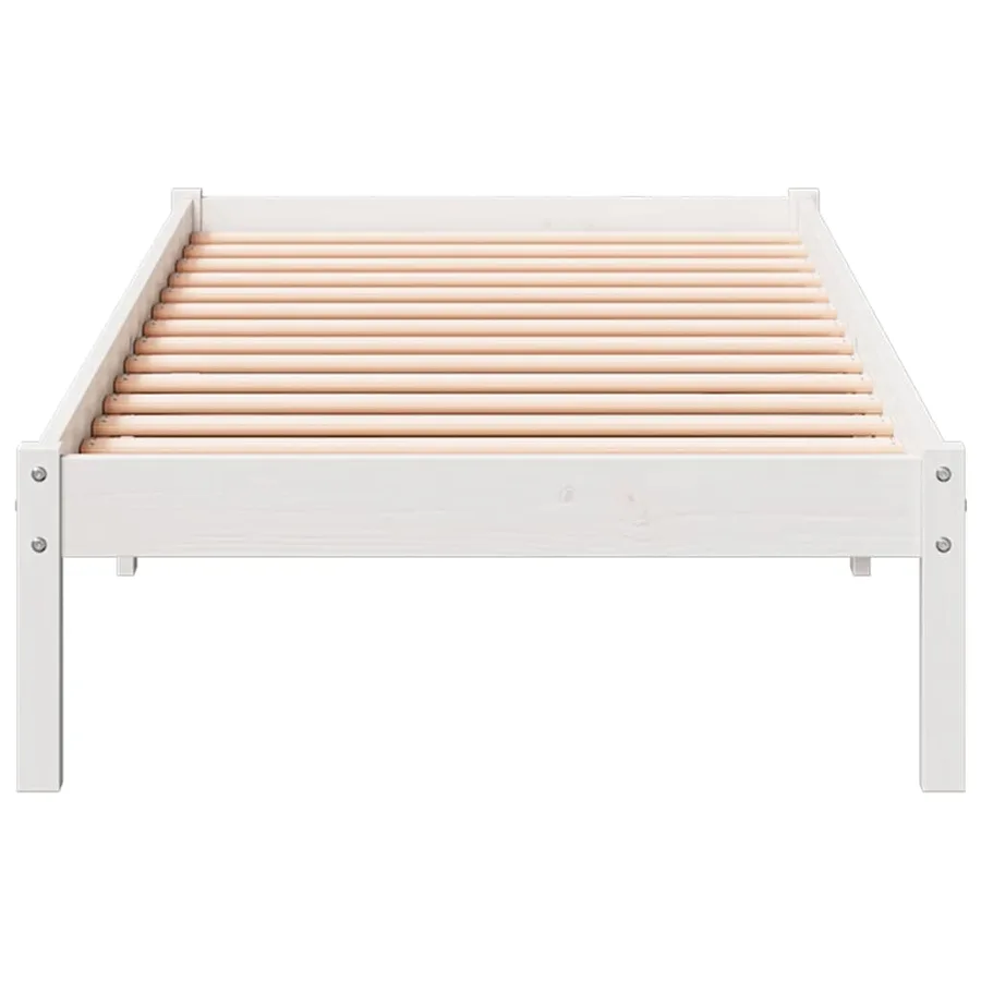Cadre de lit extra long sans matelas 100x210 cm bois massif pin - 4