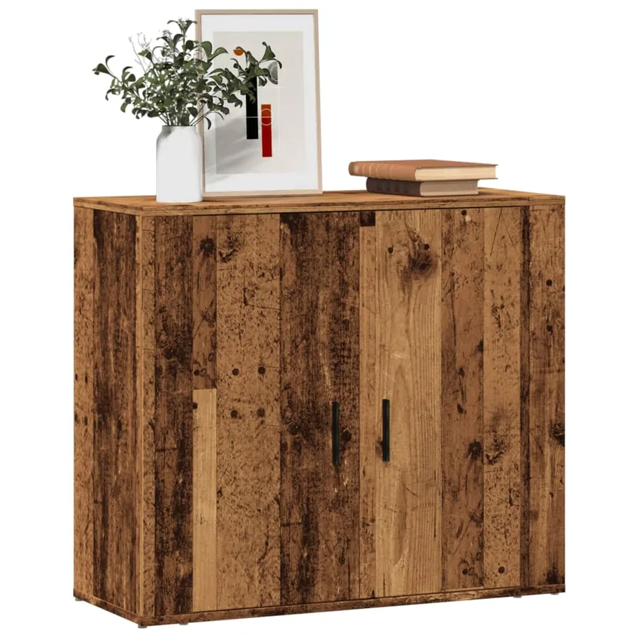 Buffet vieux bois 80x33x70 cm bois d'ingénierie - 3