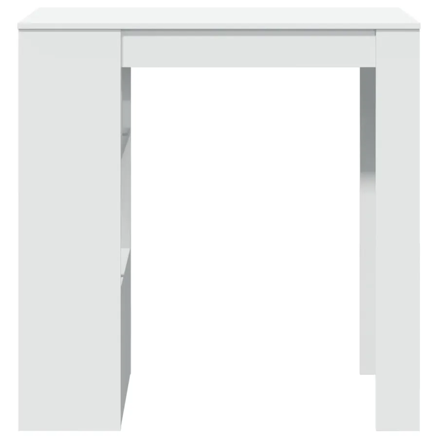 Table de bar avec étagères blanc bois d'ingénierie - 4