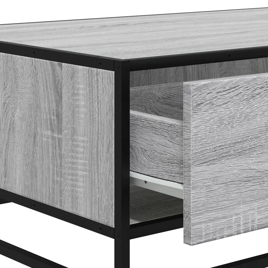 Table basse sonoma gris 90x57x35 cm bois d'ingénierie et métal - 10