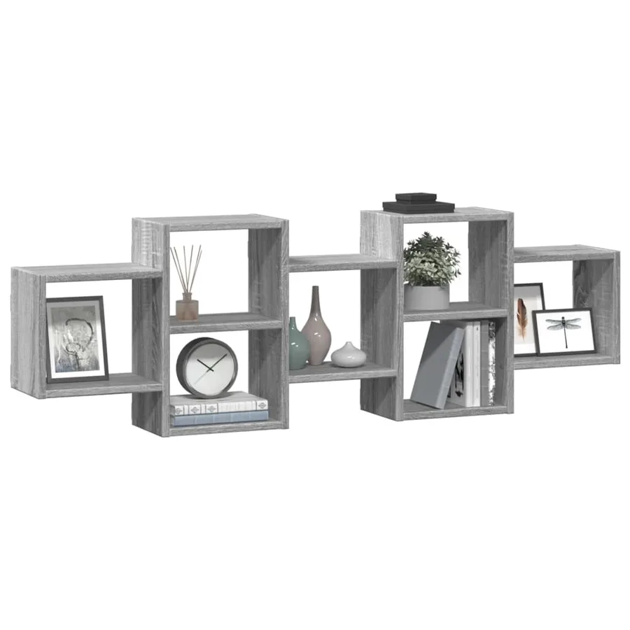 Étagère murale sonoma gris 129x18x42 cm bois ingénierie - 3
