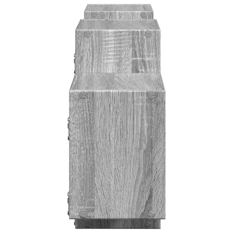 Étagère murale sonoma gris 129x18x42 cm bois ingénierie - 5