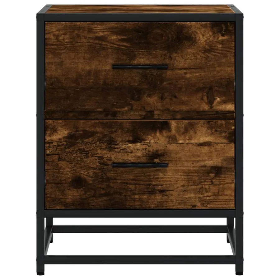 Table de chevet chêne fumé 40x31x50 cm bois d'ingénierie - 5