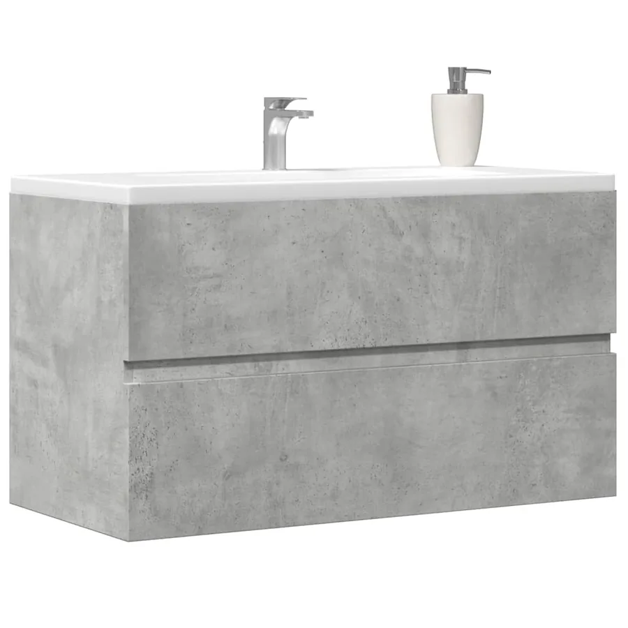 Armoire d'évier Gris béton 90x38,5x45 cm Aggloméré