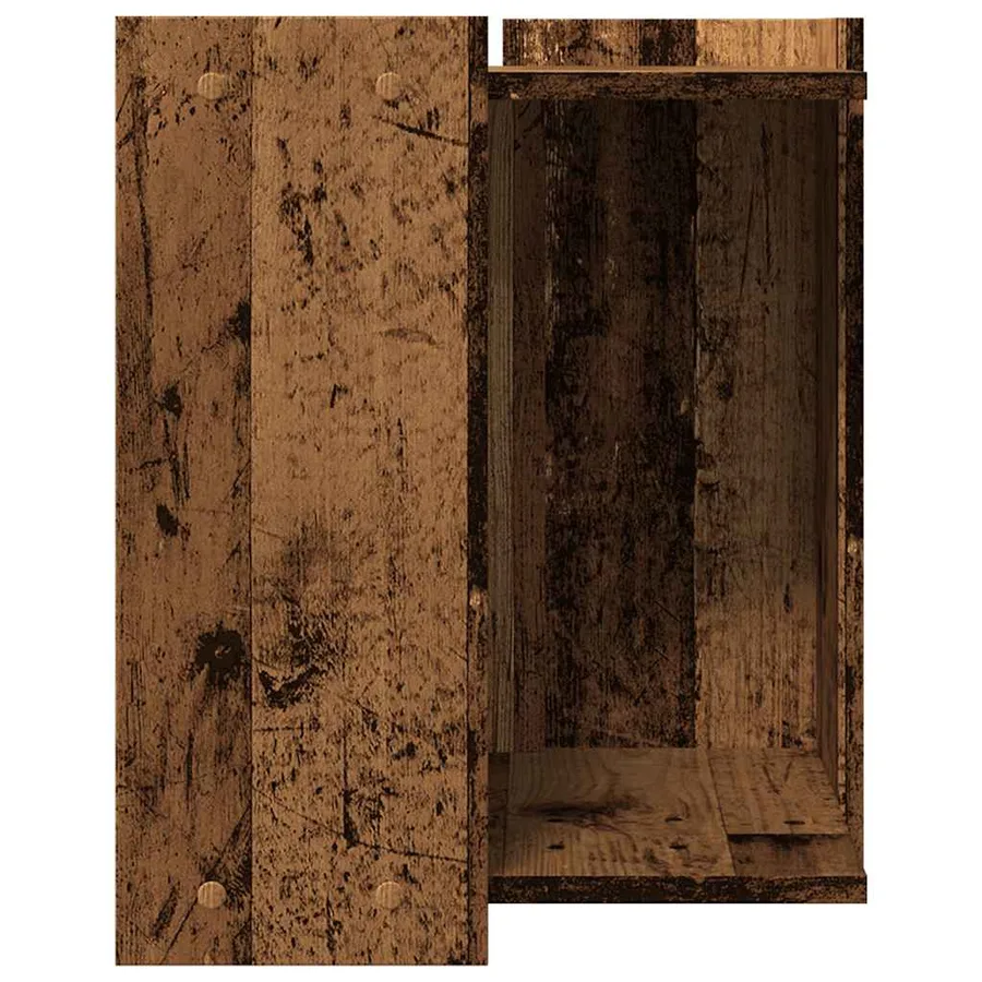 Meuble de bac à litière pour chat vieux bois bois d'ingénierie - 6