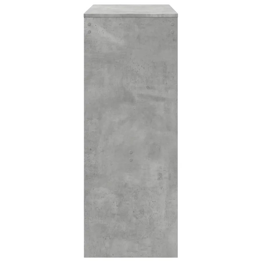 Table de bar avec étagères gris béton bois d'ingénierie - 5