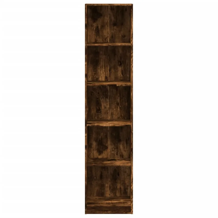 Bibliothèque chêne fumé 40x24x176 cm bois d'ingénierie - 4