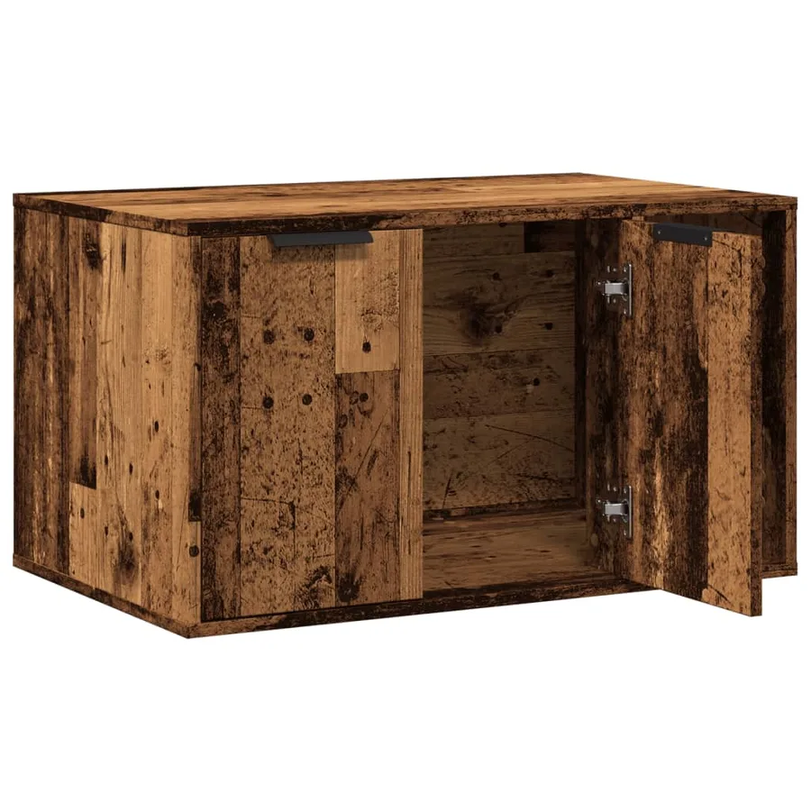 Meuble de bac à litière pour chat vieux bois bois d'ingénierie - 4