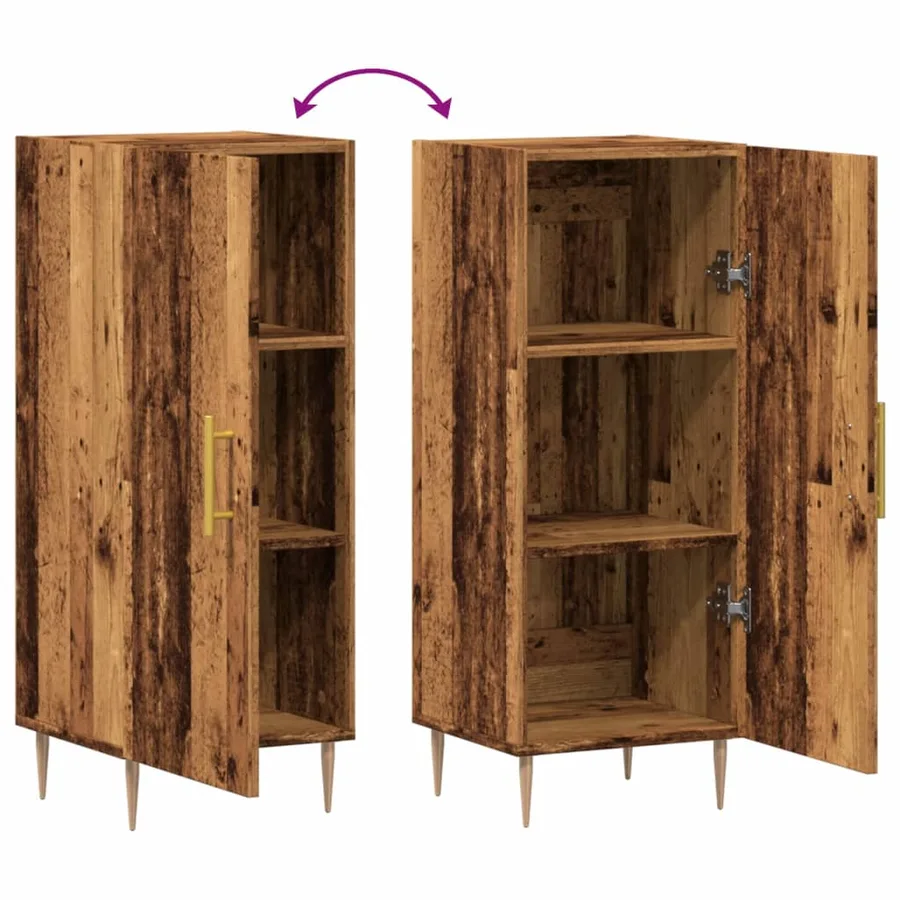 Buffet vieux bois 34,5x34x90 cm bois d'ingénierie - 8