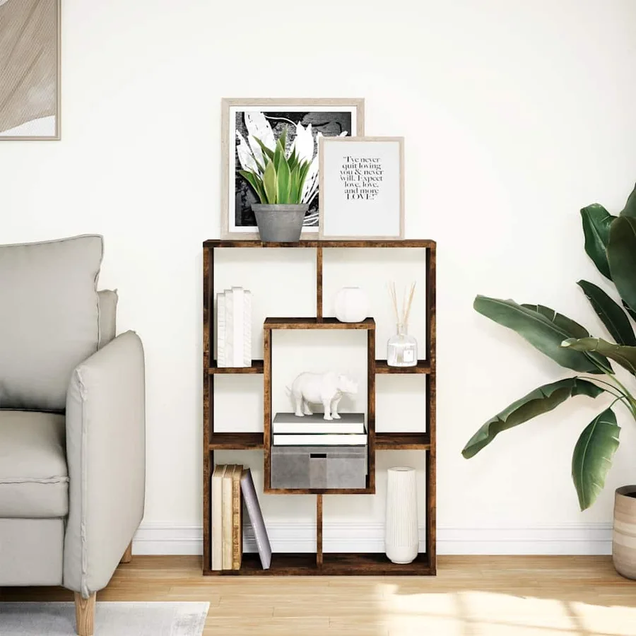 Bibliothèque chêne fumé 63x20x90 cm bois d'ingénierie - 3