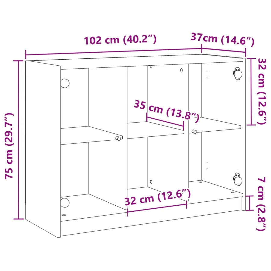 Buffet vieux bois 102x37x75,5 cm bois d'ingénierie - 10