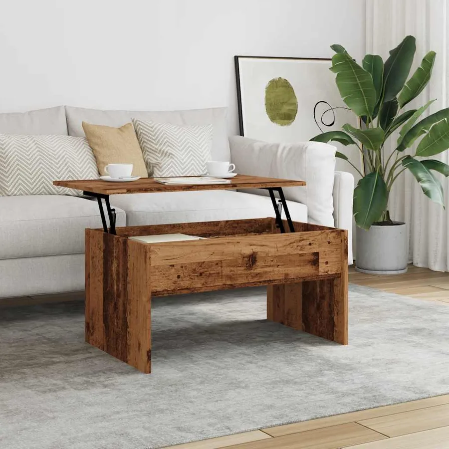 Table basse vieux bois 80x50,5x41,5 cm bois d'ingénierie - 4